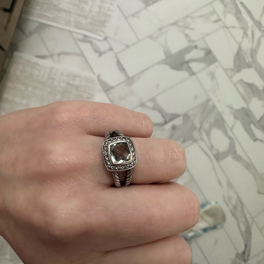 David Yurman Petite Albion in Sterling Silver with Prasiolite and Pavé Diamond - Picture 5 of 8